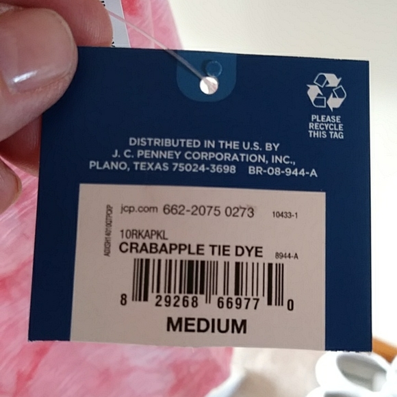 NWT Arizona Tie Dye Short Sleeve Top M Crabapple - Picture 11 of 14